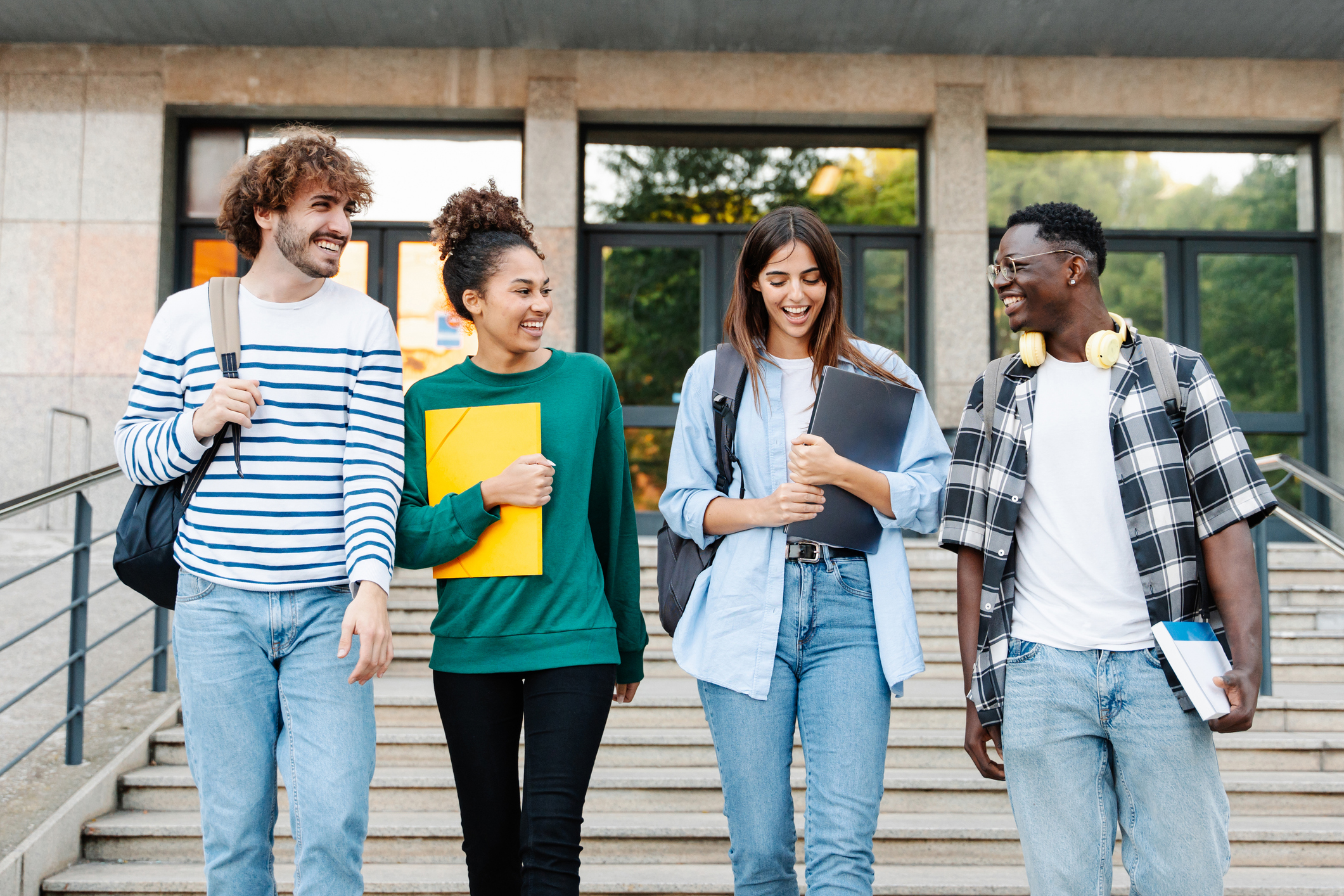Students on college campus