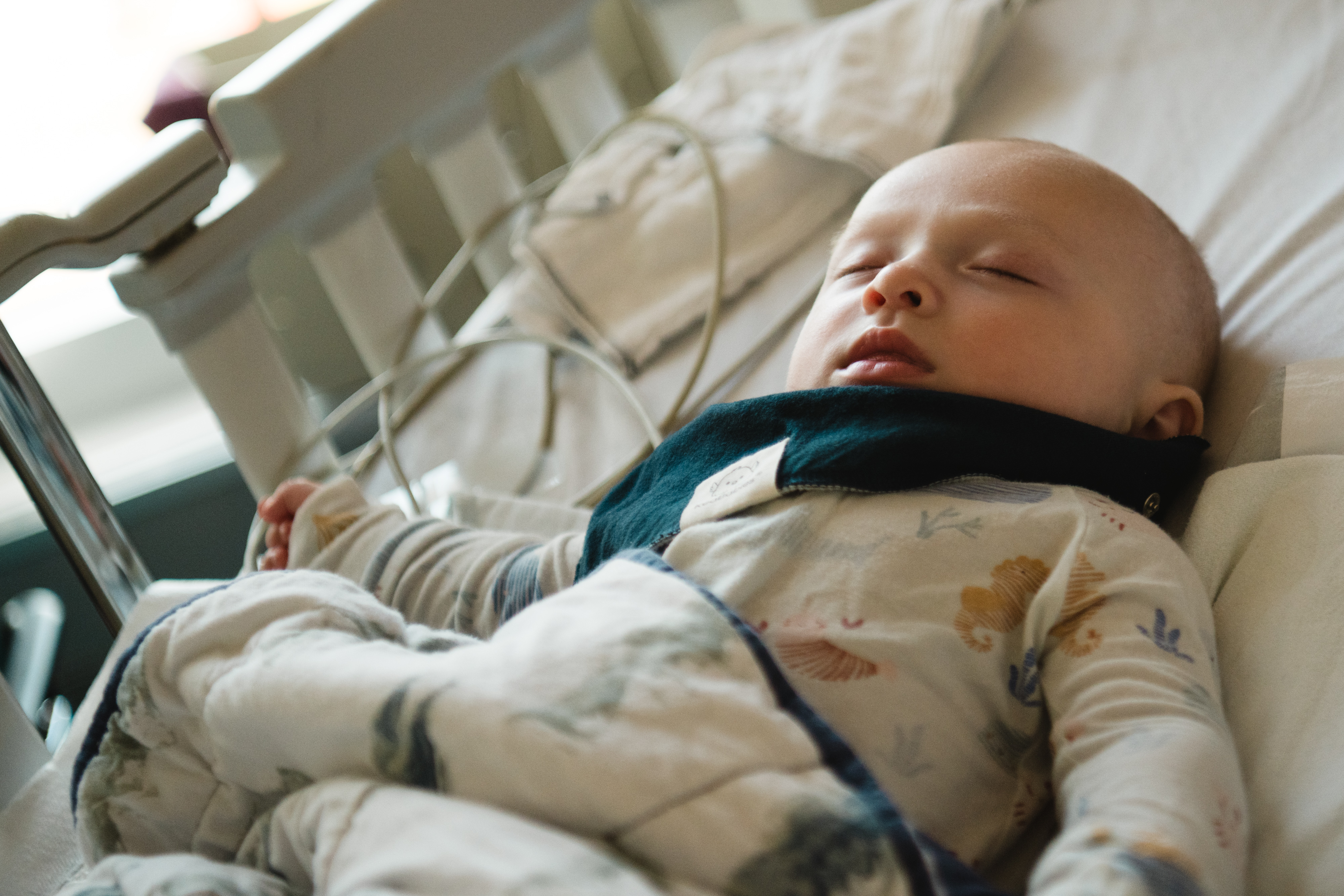 A baby inpatient in the cardiac ICU.