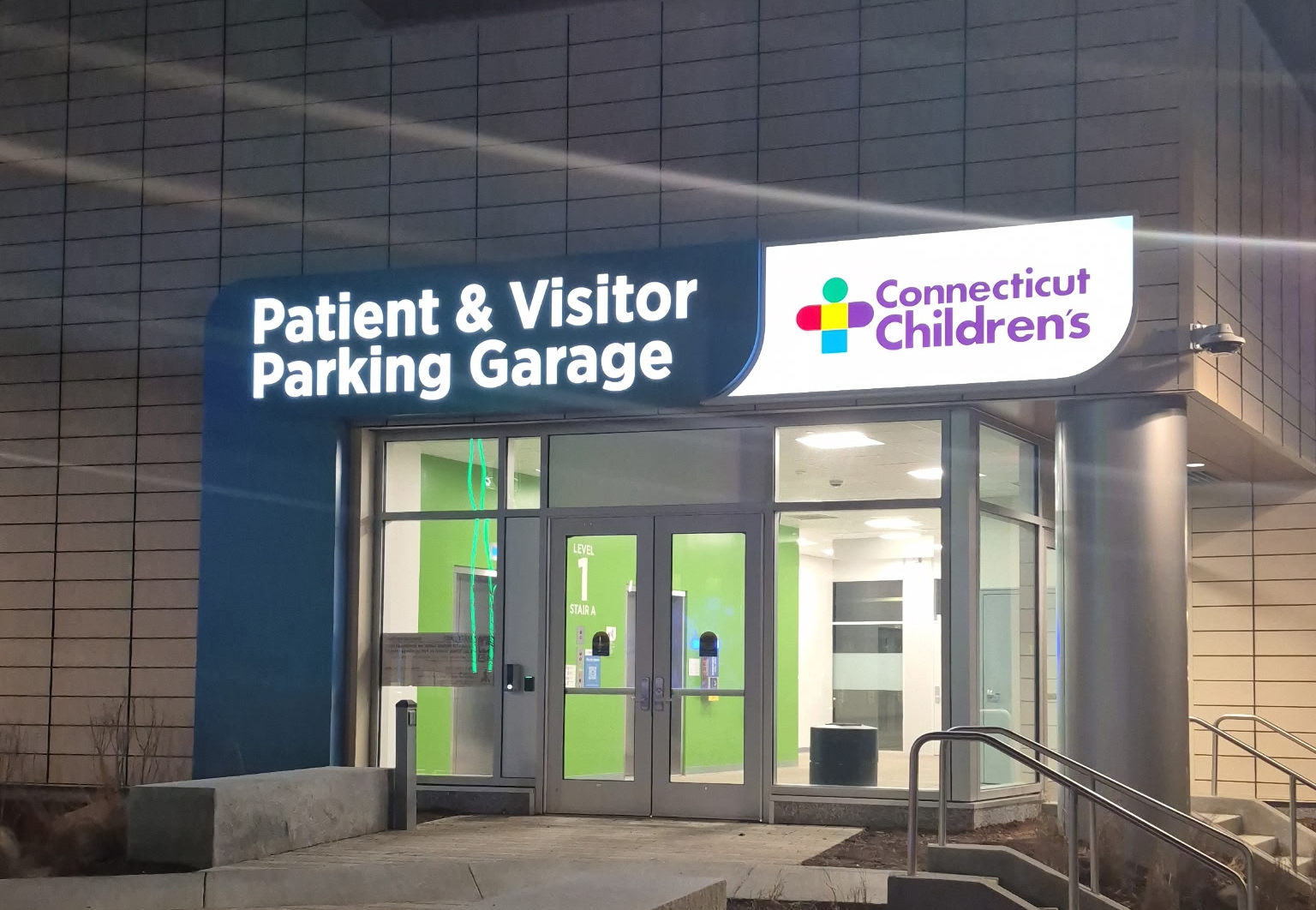 Tower parking garage exterior