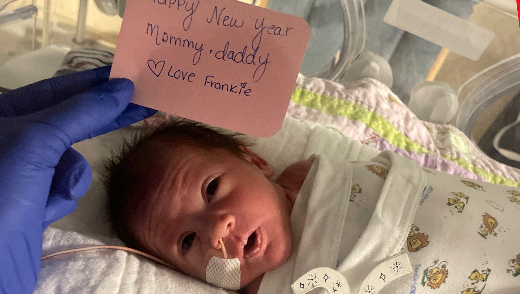 Patient family submitted photos for NICU patient story.