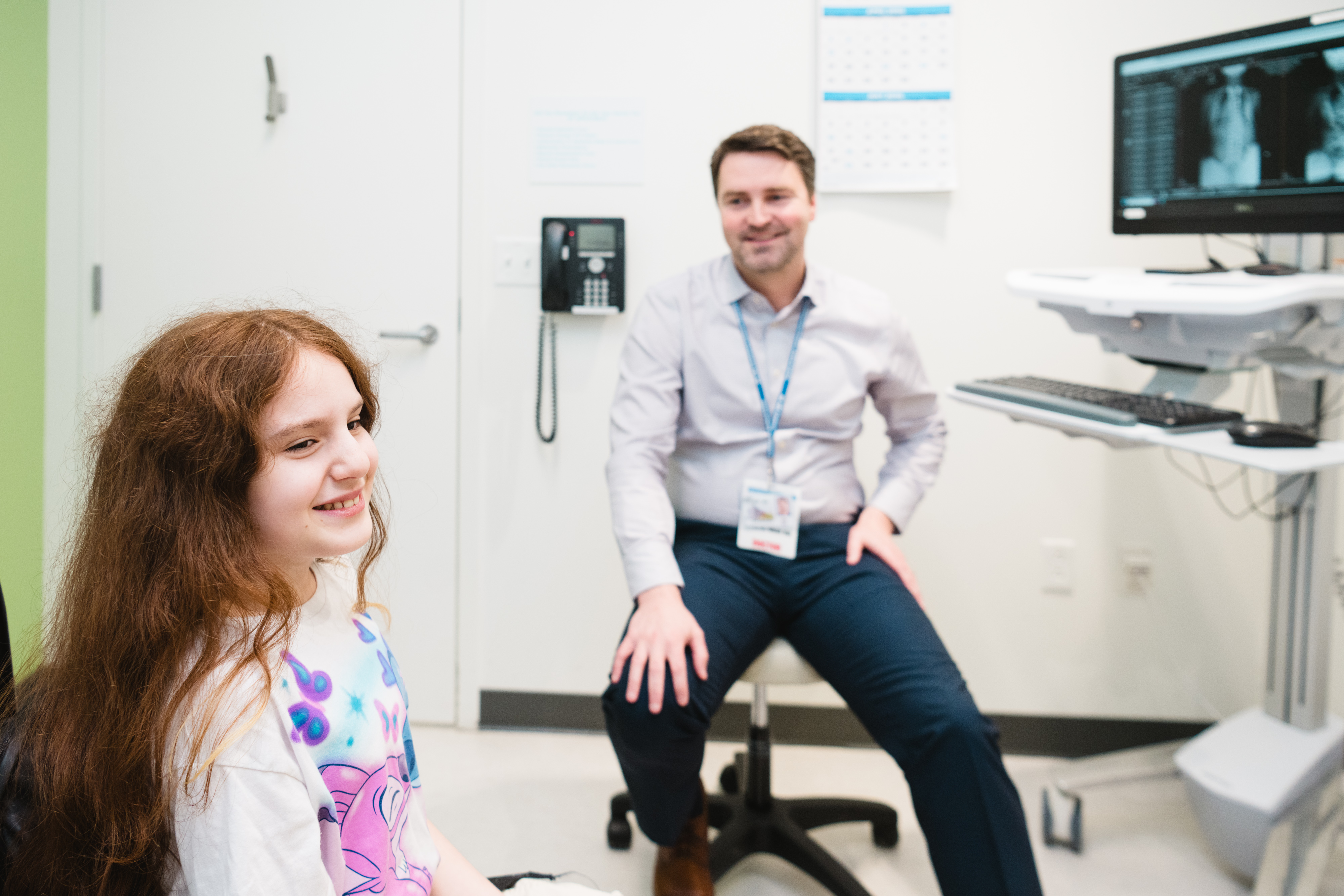 Amelia in Dr. Stelzer's spine clinic post-op