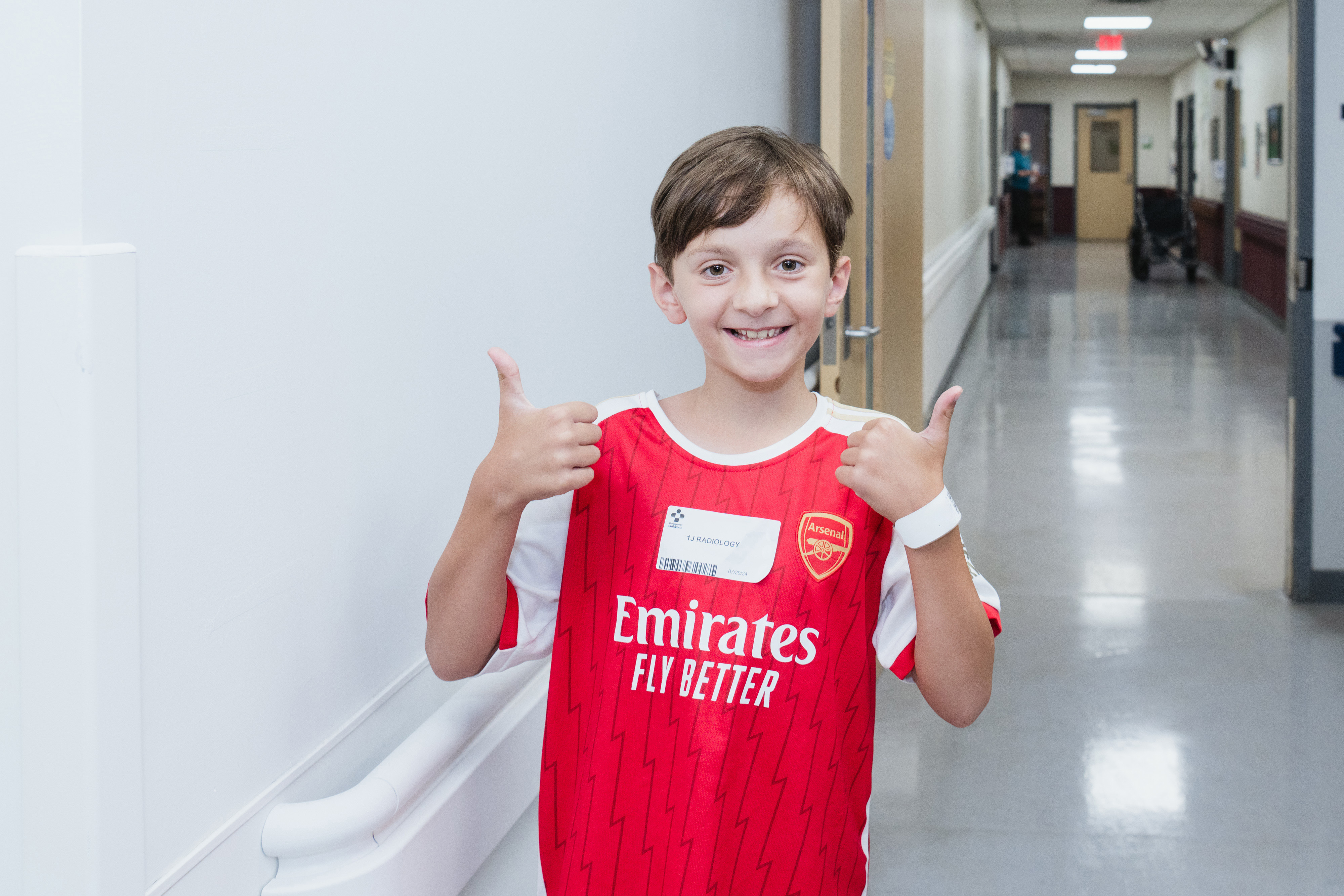 Patient posing for picture