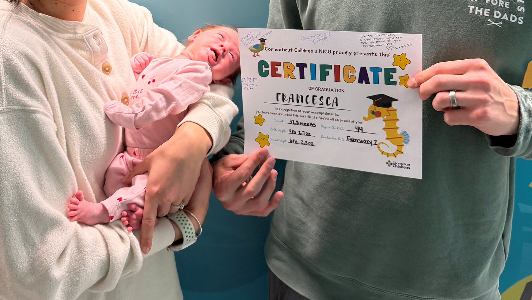 Patient family submitted photos for NICU patient story.