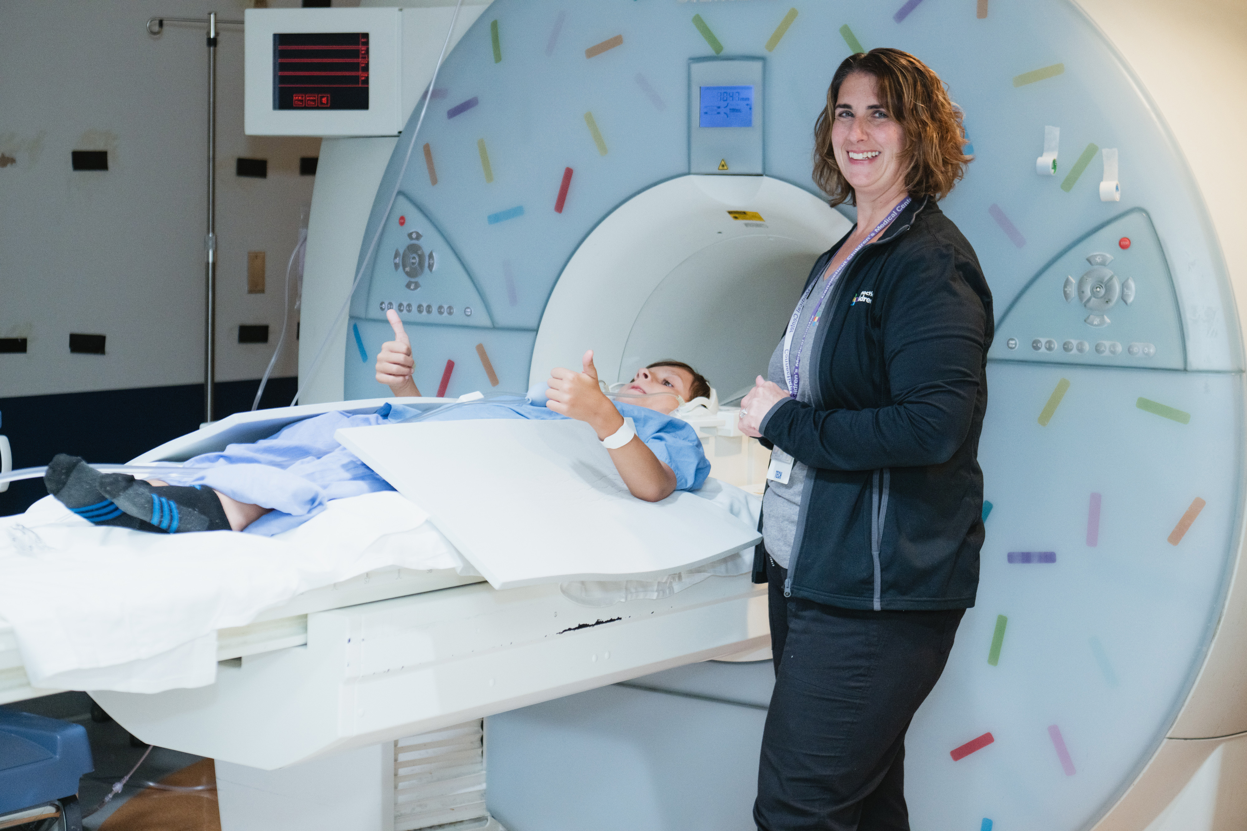 Patient and Provider with MRI Machine