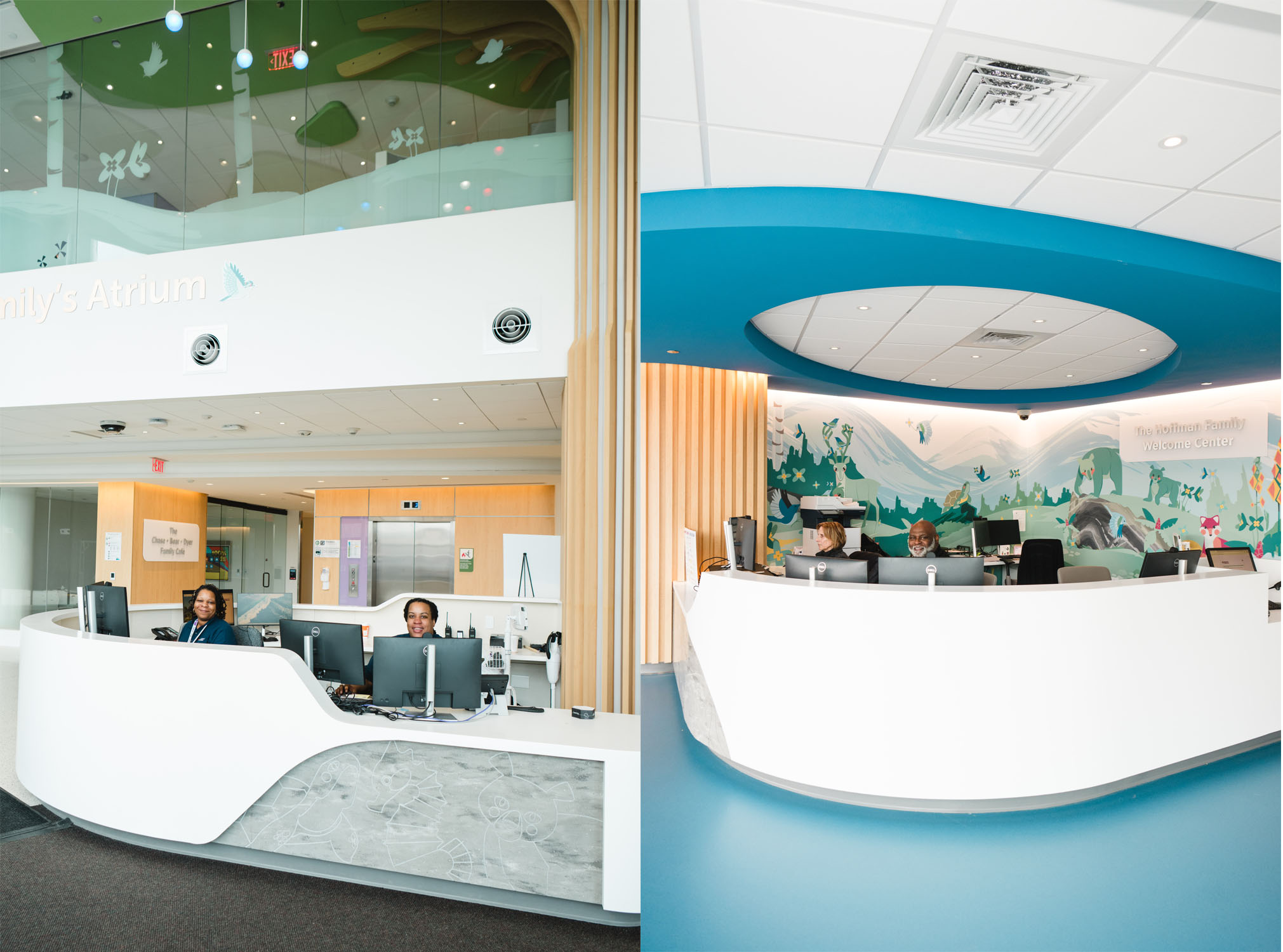 Diptych of 2nd and 4th floor entrances for picture story updates.