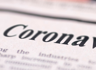 Coronavirus headline in a newspaper