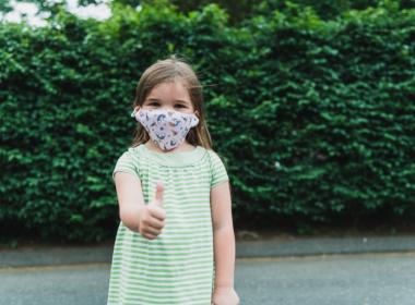 Girl wearing mask