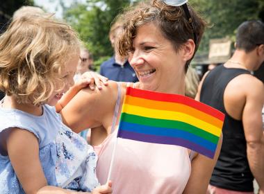 A mother and daughter celebrate pride