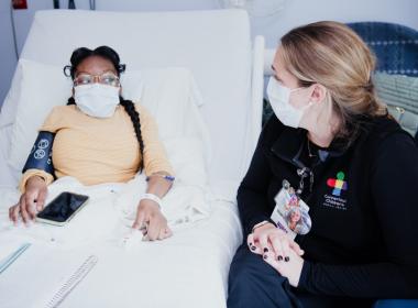 Monique and her nurse, Julia, spend many days together