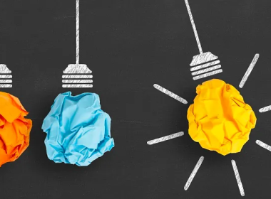 Hanging lightbulbs made out of paper