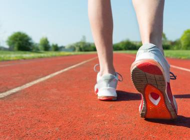 A person standing on a track