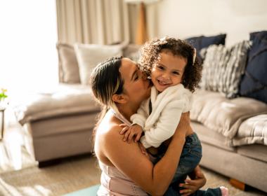 mom and child in home