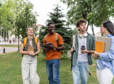 Students on college campus