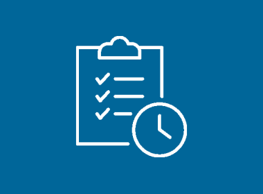 Icon of clipboard and clock