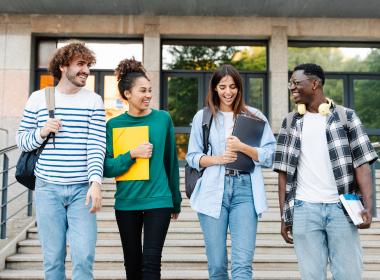 Students on college campus
