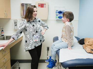 Provider interacting with patient