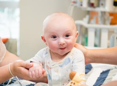 A baby inpatient in the cardiac ICU.