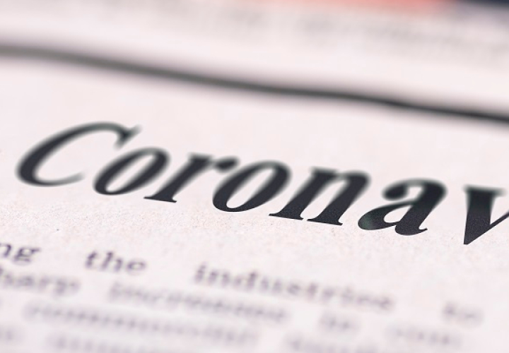 Coronavirus headline in a newspaper