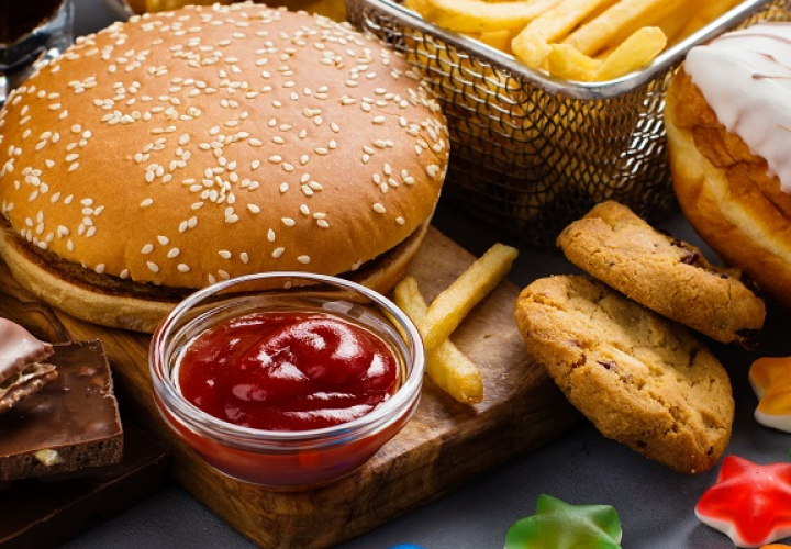 Pile of unhealthy food