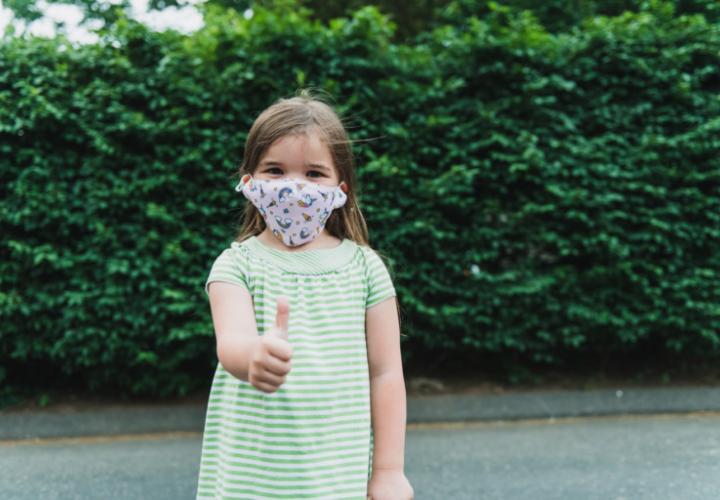 Girl wearing mask