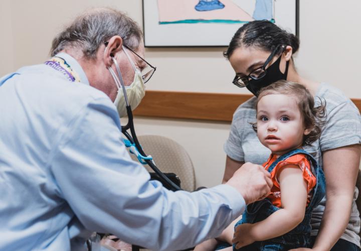 Toddler at her doctor's appointment