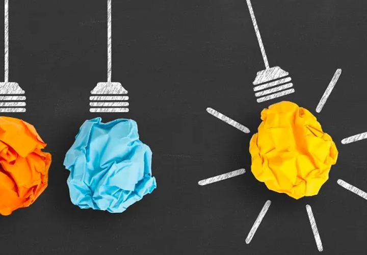 Hanging lightbulbs made out of paper
