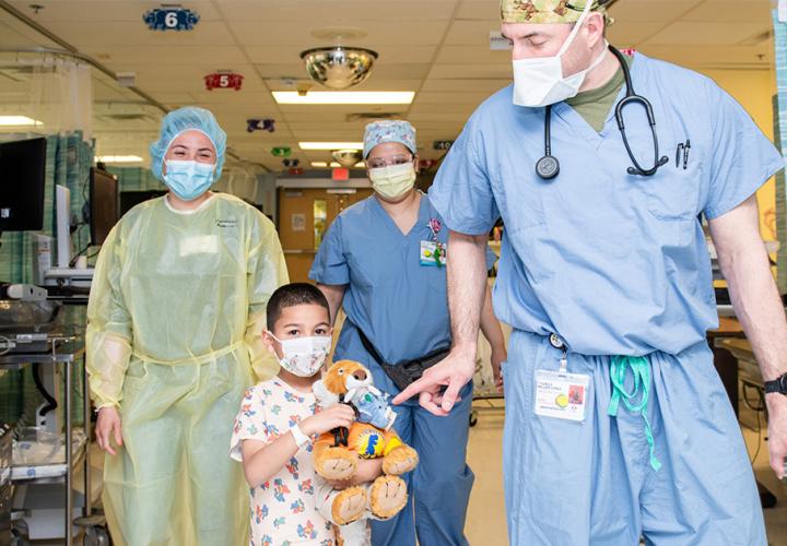 Child getting ready to go into surgery