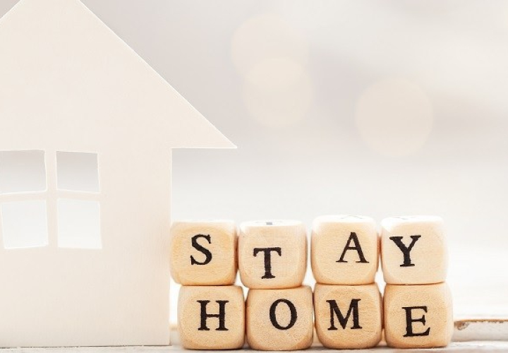 Blocks that spell Stay Home