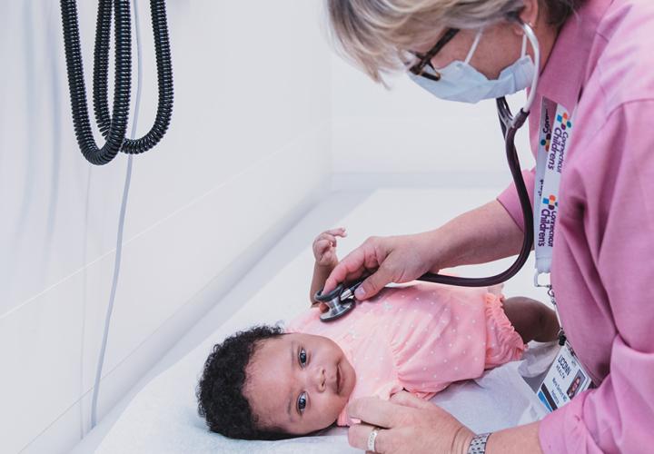 A baby at their checkup
