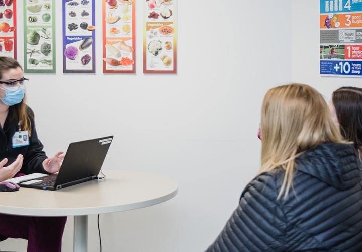 Patients meeting with a dietitian