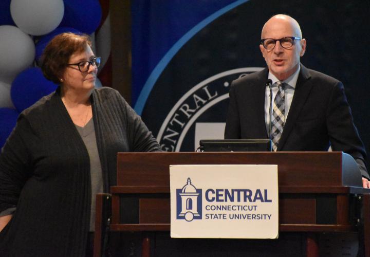 Dr. Paul Dworkin speaking at the Comptroller's Healthcare Summit