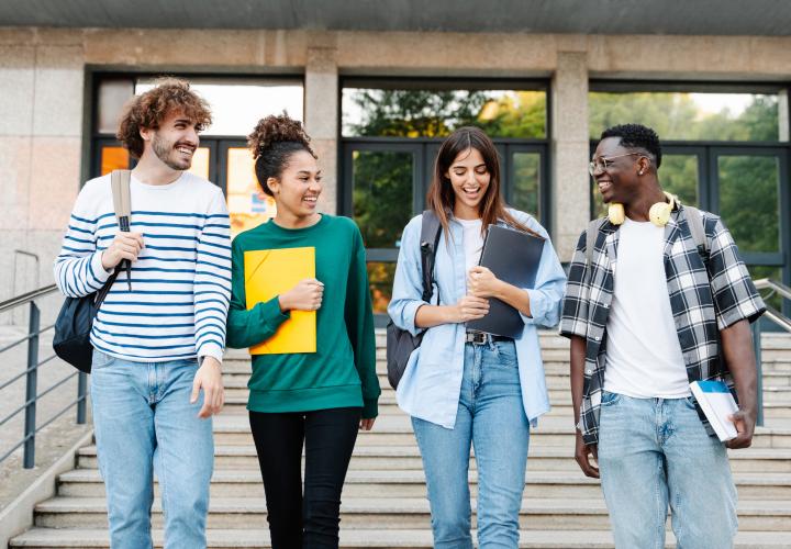 Students on college campus
