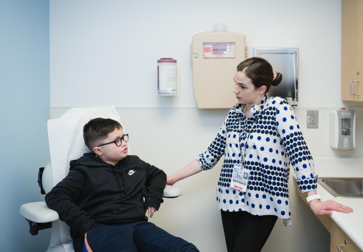 Provider interacting with patient