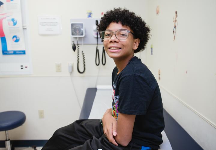 Patient posing for picture