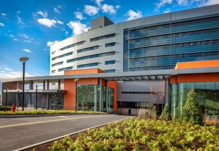 Exterior view of Vassar Brothers Medical Center in Poughkeepsie, NY