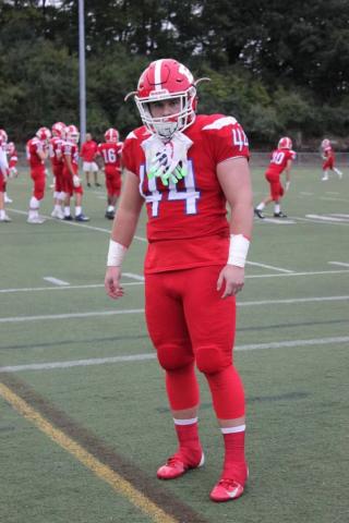 Zach on the football field