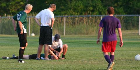 Teen boys on a soccer field