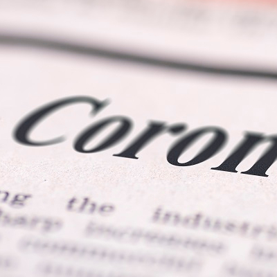 Coronavirus headline in a newspaper