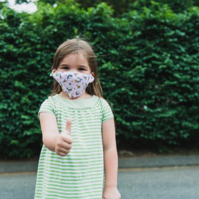 Girl wearing mask