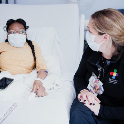Monique and her nurse, Julia, spend many days together