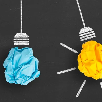Hanging lightbulbs made out of paper