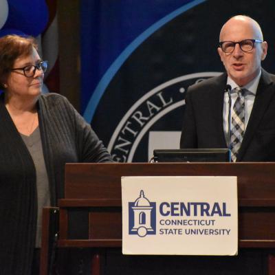 Dr. Paul Dworkin speaking at the Comptroller's Healthcare Summit