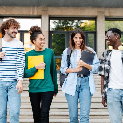 Students on college campus