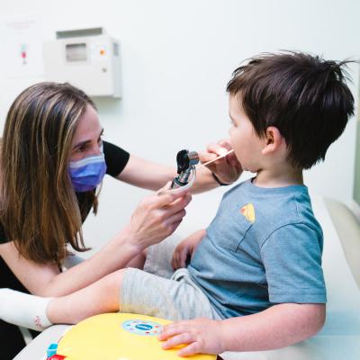 An ENT patient at the South Hadley Specialty Care clinic