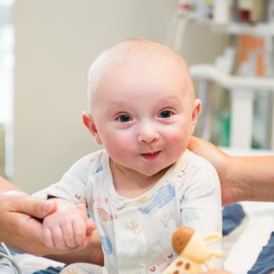 A baby inpatient in the cardiac ICU.