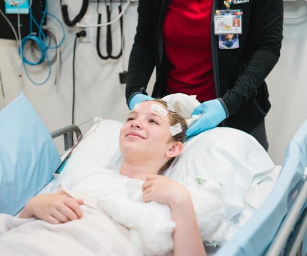 A patient receives an EEG at the Westport Specialty Center.