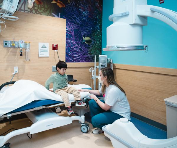 A patient at a urodynamics studies clinic.