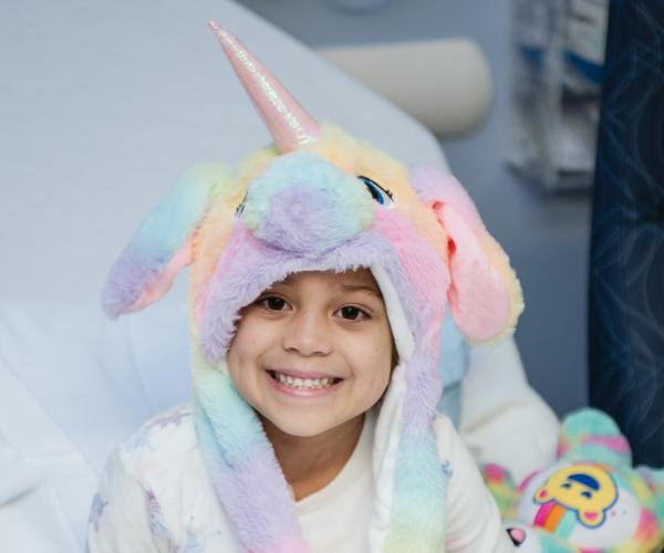 Patient posing for picture